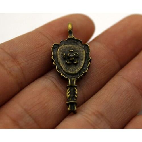 10pcs Wholesale Price Devil Mirror Charms Antique bronze Plated Pendant For Handmade Jewelry Accessories