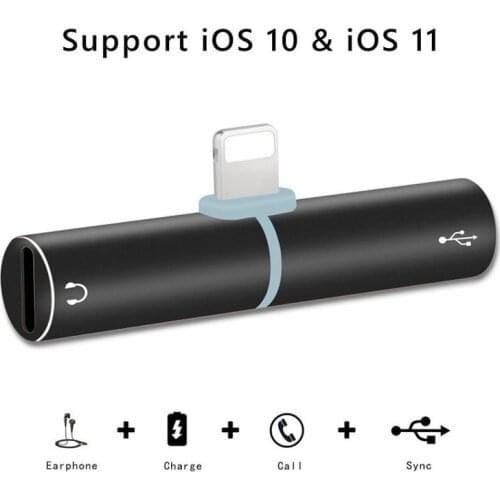 2 in 1 Dual for lightning Splitter for Charging and Listening Dual for Lightning Headphone Adapter for Apple iPhone X, 8 /7/6