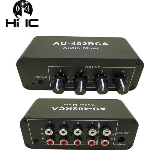 4 Ways Stereo Audio Mixer Board Drive Headphone Amplifier Mixing Board DIY Multi-channel Audio Input Mixed output