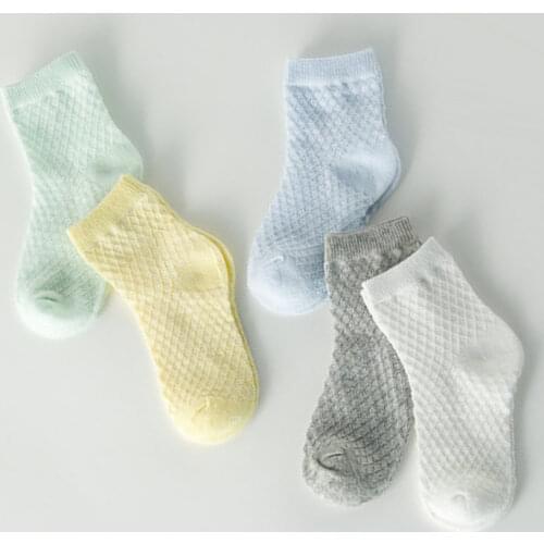 5 Pairs/Lot Baby Fashion Soft Cotton Socks Newborns Infant Cute Cartoons Breathable Mesh For 0-24 Month Boy Girl Kids Gifts CN