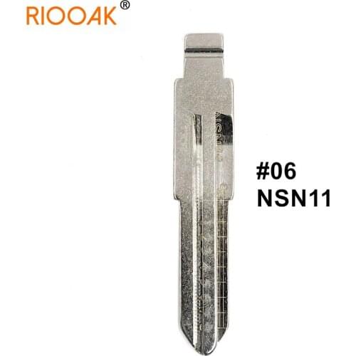 5pcs NSN11 #06 2 IN 1 Lishi Uncut Metal Scale Blank Car Key For Nissan Cedric Bluebird Scale Shearing Teeth Cutting Key Blank