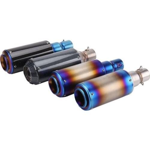 51mm Universal Motorcycle Exhaust Muffler Real Carbon Fiber Exhaust Escape moto Pipe Motorbike Tail Tube