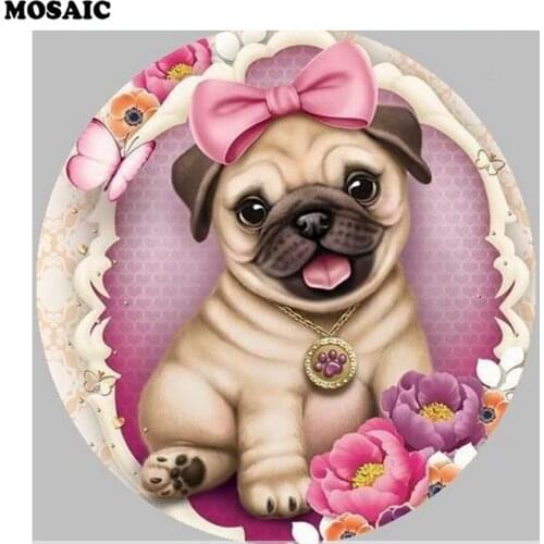 3D DIY Diamond Painting Pug Dog Animals Embroidery Full Square Diamond Painting Cross Stitch Rhinestone Mosaic Painting