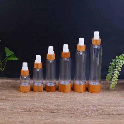 20/30/50/80/100/120ML Empty Bamboo Plastic Emulsion Spray Bottle Skincare Cream Cosmetic Packaging Container