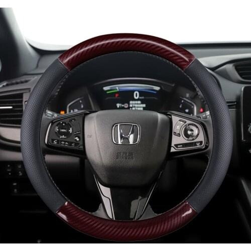 38CM Genuine Leather Steering Wheel Covers for Honda Accord City Civic Fit Brio CRV HRV Mobilio Odyssey Accessories