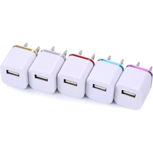 Colorful 1A US Plug AC Power Adapter Home Trave Wall single port USB Charger for iPhone for Samsung HTC 50pcs/lot