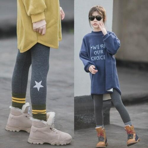Kids Girls 2020 Fall and Winter Slim Leggings Children Velvet Thickened Trousers Fashion Teenage Girls Casual Leggings, #9236