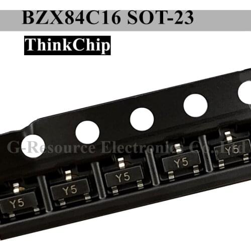 100pcs) BZX84C16 SOT-23 BZX84 16V SMD Voltage stabilized diode(Marking Y5)