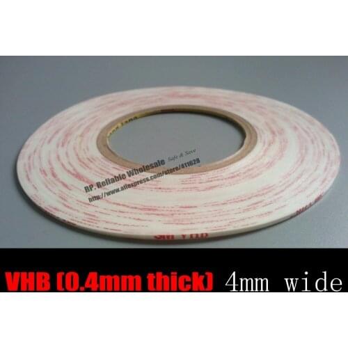 0.4mm Thick), 4mm*33M Strong VHB White Two Adhesive Foam Gasket Tape for Cellphone Tablet Auto Car Panel Window Screen Trim Fix