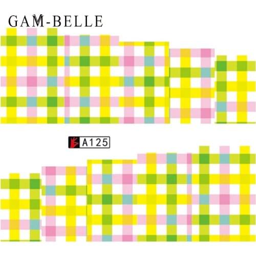 GAM-BELLE 1 Sheet Colorful Peacock Feather Leaf Flower Nail Sticker DIY Water Transfer Decals Nail Art Decoration Manicure Tools
