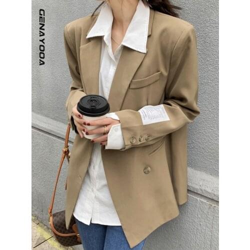 Женские двубортные пиджаки Genayooa China At AliExpress