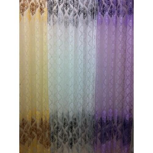 CS 109 Hot High quality modern floral tulle for window translucidus Curtain sheer Curtain fabrics for living room the bedroom