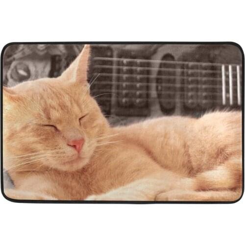 Sleeping Cat Printed Bathroom Mat Water Absorbent Pad Doormat Door Mat Slip-resistant Pad Bathroom Shower Bath Mats 40*60cm