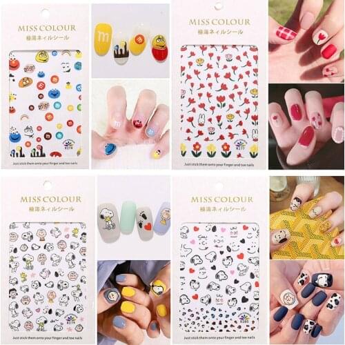 Lovely Nail Stickers Strawberry Leaves Dog Nail Decals DIY Decoration Manicure Nail Art Decals New 2019