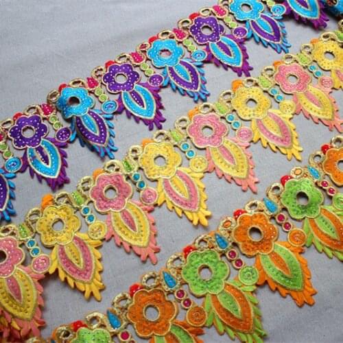 14cm or 5.51" wide (5yards/lot) Free Shipping Ironed Lace Trim with Ironed Stones,Pyrograph Ironing Clothes Lace Trim