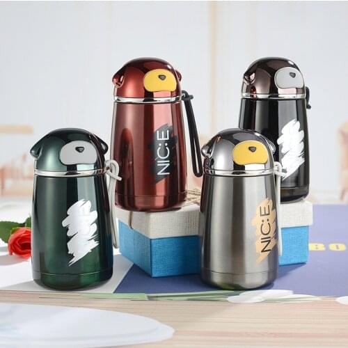 Cute Water Bottle Cartoon Dog Mug Double Layer Stainless Steel Heat Preservation Cup Lovely and Creative Water Cup for Students