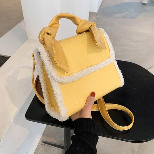 Trendy Handbags Luxury Designer 2020 New Niche Crocodile Pattern Womens Shoulder Bag Messenger Handbag Lamb Hair PU Handbag