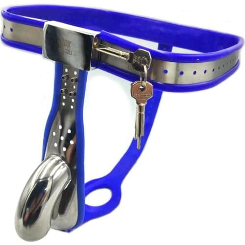 Male Chastity Belt Stainless Steel T Type Lockable Penis Restraint Device
