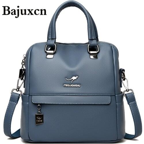 2021 New High Quality Leather Backpack Women Shoulder Bags Multifunction Travel Backpack School Bags for Girls Bagpack mochila