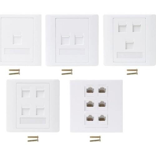Yuanmaoao 86 Computer Socket Panel CAT5E Netwalk Module RJ45 Cable Interface Outlet 1-6 Ports
