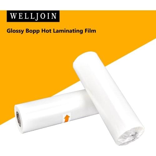2 Rolls 8.7"x 328' 1mil Glossy Bopp Hot Laminating Film 1" Core for Lamination Laminate machine 25 MIC