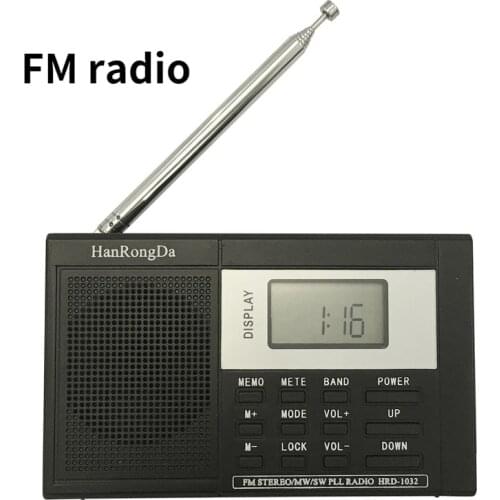 Full-band Digital Tuning Multiband StereoTuner MW/AM/FM/SW Shortwave Radio REC Control Receiver DC-5v POWER Portable HRD-1032