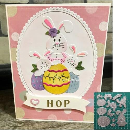 Family Bunny Metal Cutting Dies Stencil For DIY Scrapbooking Easter Festival Cards Decorative Layering Die