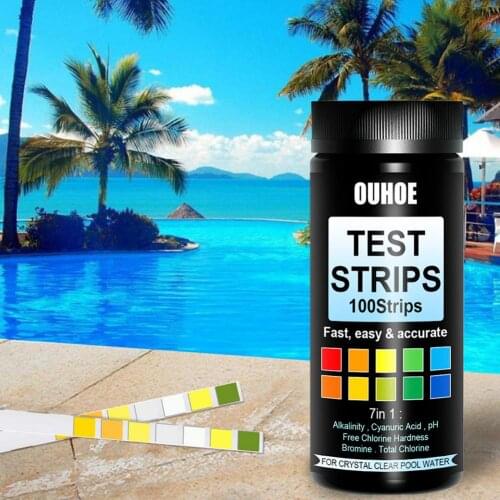 7-in-1 Swim Pool Spa Water Test Strips Household PH Test Paper For Testing Human PH Drinking Water Aquariums Hydroponics Test
