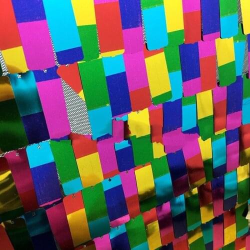 1Y/Lot High quality large sequins fabric rectangular square sequins fabric background decorative beads sequins fabric