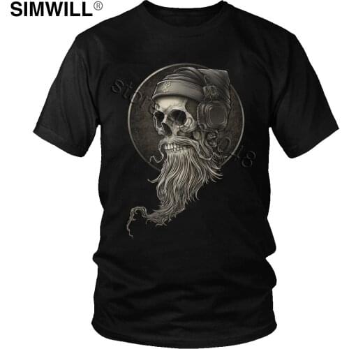 Vintage Winya No. 99 Skull Beard T Shirt Men Short Sleeves Cotton T-shirt Horror Gothic Head Tshirt Designer Classic Tees Top