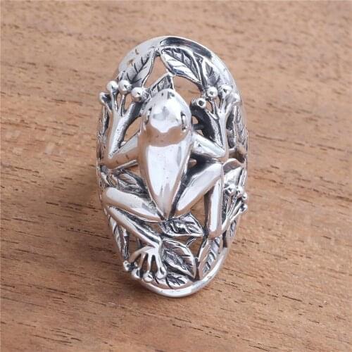 Milangirl Vintage Women Ring Creative Design Hollow Frog Pattern Rings for Women Wedding Jewelry Anniversary Gift
