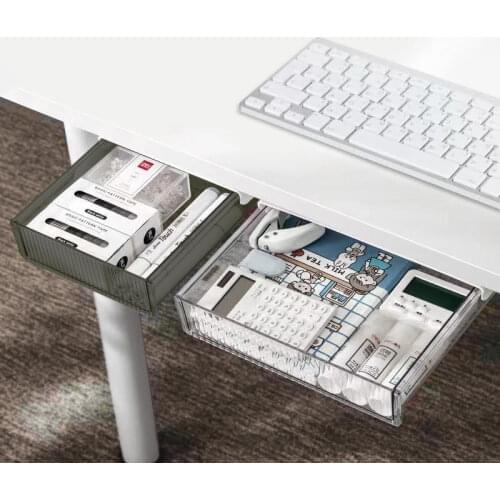 Drawer Storage Box Under The Desk Storage Box Pencil Stationery Organizer Hidden Sorting Box Office Pen Storage Tray Organizer