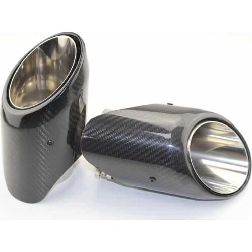 1pc 105mm New Style Wing Slanted Twill Glossy Curly Carbon Fiber Exhaust Muffler Pipe Exhaust Tip For Porsch BW Series