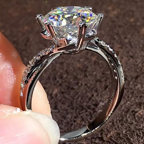 18K Au750 White Gold Women Wedding Party Engagement Ring 1 2 3 4 5 Carat Round Heart Moissanite Diamond Ring Trendy Elegant