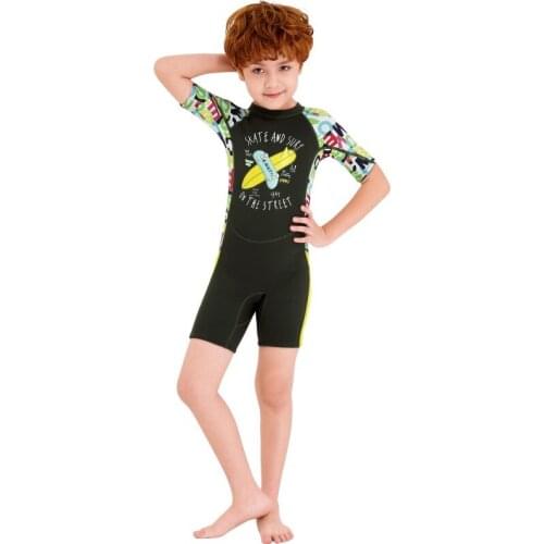 2.5mm Childrens Sunscreen Quick Diving Short Sleeve Diving Swimwear Unisex