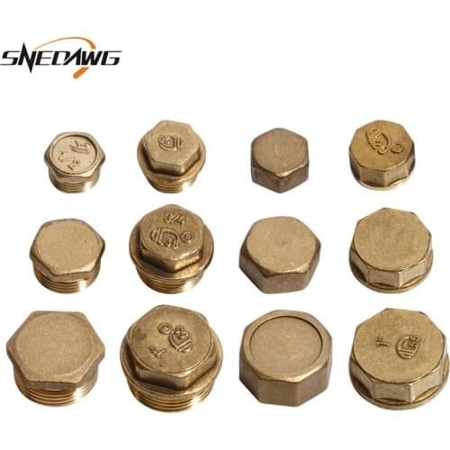 2pcs Copper Pipe Fitting Plug 20/25/32mm Male Female Thread Water Pipe Plug 1/2'' 3/4'' 1'' Water Oil Gas Brass Pipe Joint Plug