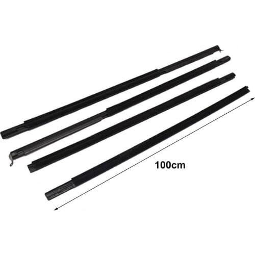 4Pcs Seal Protector Good Leakproofness Rainproof Black Glass Window Moulding Weatherstrip Seal Strip for Mitsubishi Pajero Leopa