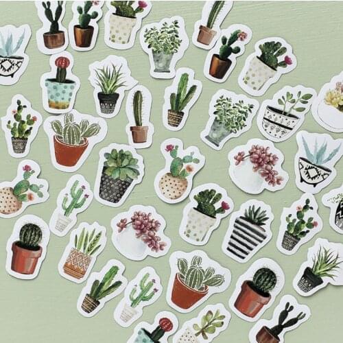 45 pcs/lot Cactus plant mini paper sticker package DIY diary decoration sticker album scrapbooking