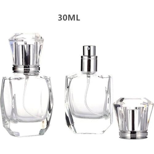 5pcs/lot 30ML Transparent Glass Perfume Bottle Rechargeable Travel Bottle Glass Refillable Sprayer Bottle Empty
