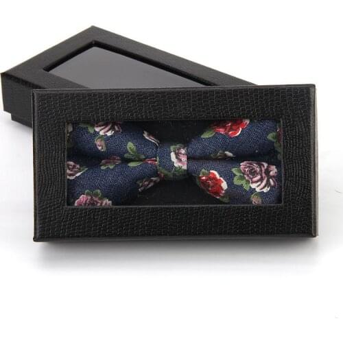 50pcs Mens Tie Box For Gift Black Crocodile Pattern 14.2*7.6*3cm Clear Window Neckties Display Boxes Party Accessories ZA6084