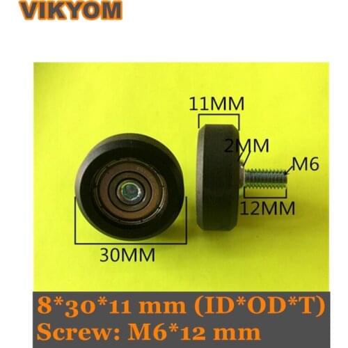 8x30x11mm PU 608 Bearing With M6/8 Screw 20Pcs PU Pulley Wheels Deep Groove Ball Bearing Sealed Bearing Used on Furniture