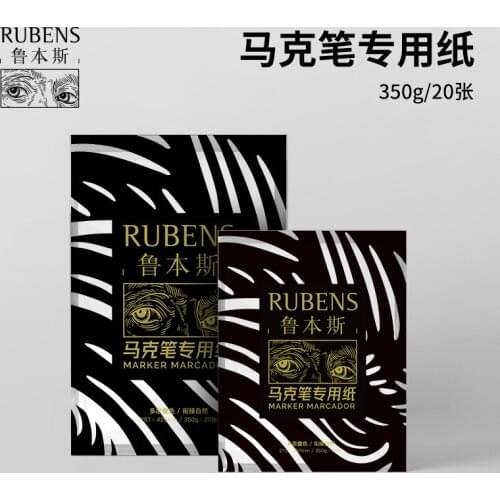 Paul Rubens Marker Paper Pad 100% Cotton 350gsm A4/A3 20 Sheets Sketchbook for Drawing High Quality Painting Paper Art Supplies