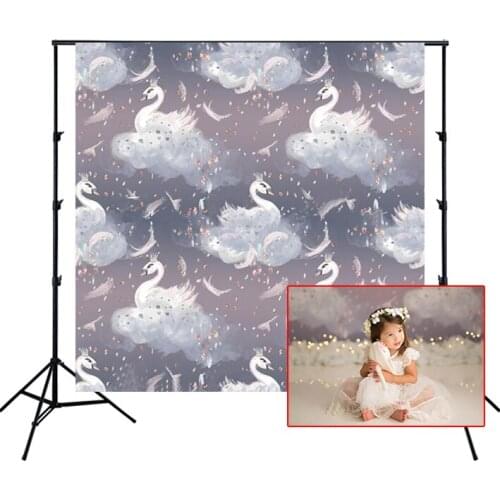 White Swan In Soft Cloud Backdrops Step And Repeat Pattern Photography Background Lotus Kids Party Wall Banner Photo Studio Prop