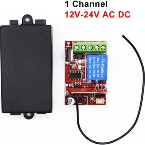 1 CH 12V - 24V AC DC Wireless Remote Control Receiver + 1PCS 1527 learning code remote