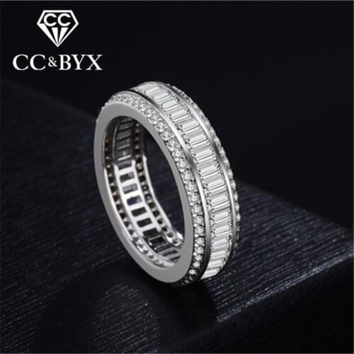 CC Ladies Rings For Women S925 Silver White Gold-Color Simple Design Bridal Wedding Jewelry Engagement Ring Drop Shipping CC706