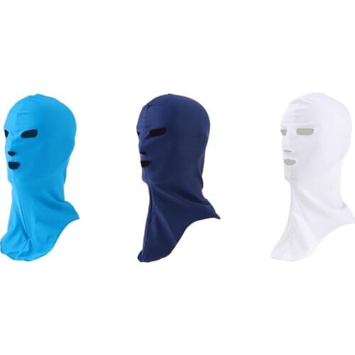 Men Women Sun UV Protect Snorkeling Swim Cap Sunblo Face Mask Hood White