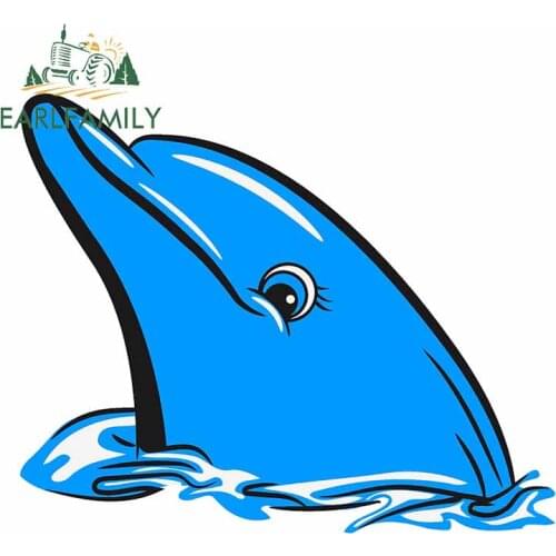 EARLFAMILY 13cm x 10.9cm for Delfin Sweet Blue Decal Cartoon Waterproof Car Stickers Motorcycle Windshield Cartoon Car Styling