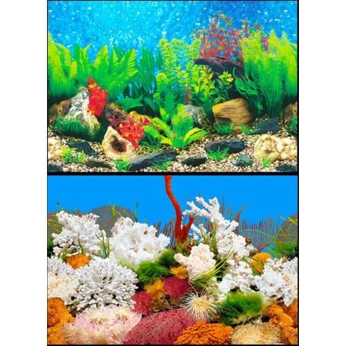 Simulation Of The Underwater World Aquarium Background Poster Ocean Self-adhesive Fish Tank Backdrop Sticker Home Decor