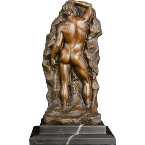 Ivorique IV-DS-373 Bronze Western Nude Man Relief Statue Sculpture Male Figurine Desktop Bar Decoration