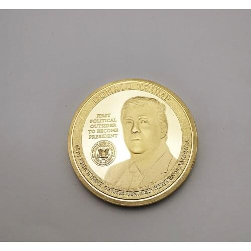 Dropshipping Donald Trump 2020 Gold Plated Coin Collectibles with Coin Holder USA President Original Coin Gifts for Man